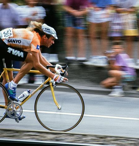 v.l. Gert-Jan Theunisse (NED), Herren Profi Rennen, Strasse WM Stuttgart, 1991