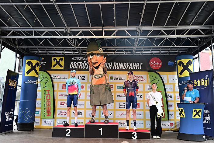 Etappenpodest 2. Platz Adrien Maire (FRA, TDT - Unibet Cycling Team)  Kornspitz, Marton Dina (HUN, ATT Investments) Wels - Aigen - Schlägl, 14. Int. Raiffeisen OÖ-Radrundfahrt UCI Kat. 2.2