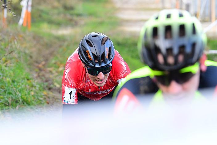 Platz 3 für den Führenden in der Rad Cross Liga Jakob Reiter (AUT, Hrinkow Advarics), Radquerfeldein GP um das Sportzentrum Gunskirchen, Rad Cyclo Cross, 