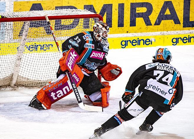 Im Bild: Tormann Jeff Glass (EHC Liwest Black Wings Linz) Eishockey,  EHC Liwest Black Wings Linz vs HC Orli Znojmo