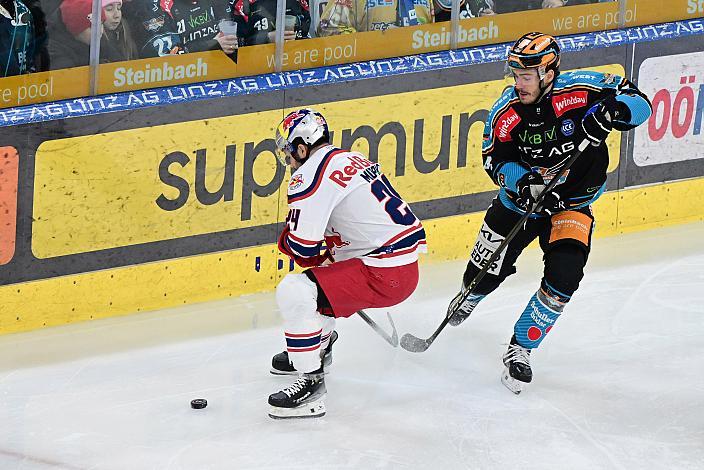 Ryan Murphy (EC Red Bull Salzburg), Nico Feldner (Steinbach Black Wings Linz)  Win2Day ICE Hockey League,  Steinbach Black Wings Linz vs EC Red Bull Salzburg,  Linz AG Eisarena 