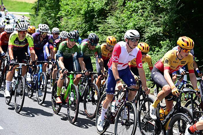 Im Weissen Trikot des Gesamtführenden der Nachwuchswertung Aaron Dockx (BEL, Alpecin-Deceuninck Development Team), Wels - Aigen - Schlägl, 14. Int. Raiffeisen OÖ-Radrundfahrt UCI Kat. 2.2