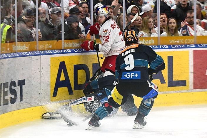 Emilio Romig (Steinbach Black Wings Linz), Nicolai Meyer (EC Red Bull Salzburg), Steinbach Black Wings Linz vs EC Red Bull Salzburg, Playoffs, 4. Viertelfinale, Linz AG Eisarena 