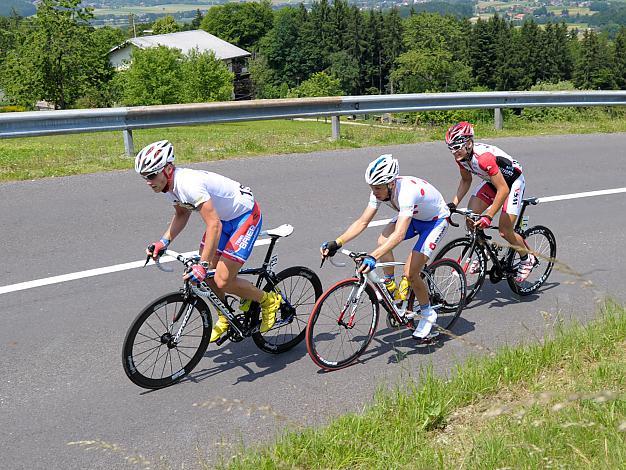 Die Ausreisser am Kronberg, LAMMERTINK Maurits, NED, Cyclingteam Jo Piels, TRETTWER Helmut, GER, Team Baier Corratec Landshut, AUER Gernot, AUT, WSA Viperbike, 3. Etappe, Altmuenster - St. Georgen im Attergau