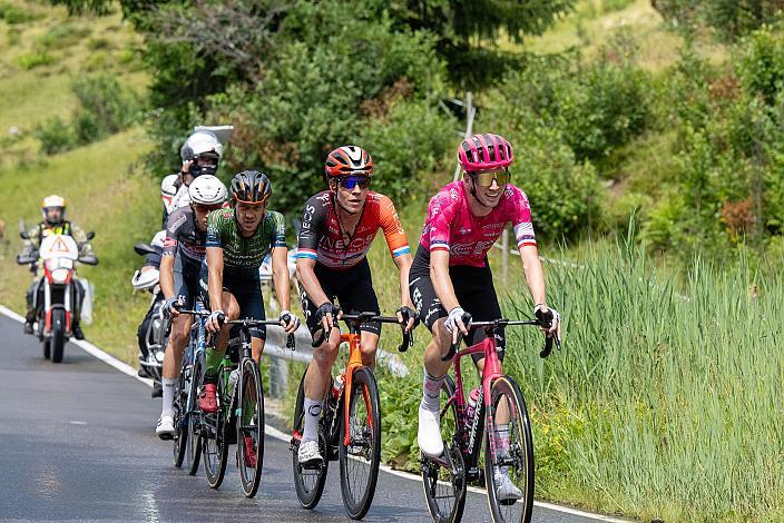 Die Ausreiser mit Luca Vergallito (ITA, Alpecin-Deceuninck Development Team), Riccardo Zoidl (AUT, Hrinkow Advarics), Bob Jungels (LUX, Ineos Grenadiers), Sean Quinn (USA, EF Education - EasyPost), 5. Etappe Feldkirch - Feldkirch, Tour of Austria