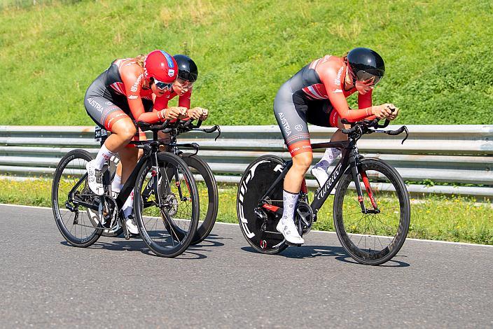 Sarah Rijkes (AUT, Ceratizit WNT Pro Cycling Team), Christina Schweinberger (AUT, Doltcini - Van Eyck Sport) , Kathrin Schweinberger (AUT, Doltcini - Van Eyck Sport), Teamzeitfahren MYGYM Master Race am Salzburg Ring, Zeitfahren, ÖRV RadLiga, Radsport, Radliga, ÖRV, Damen Elite, 