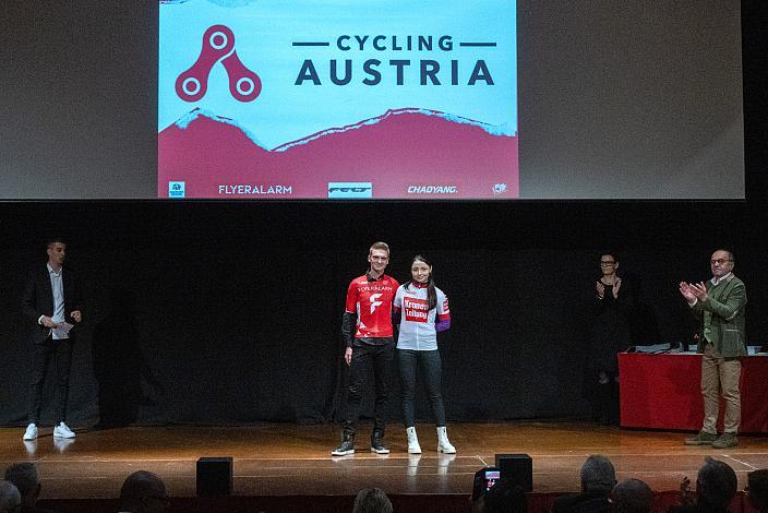 Jaka Primozic (SLO, Hrinkow Advarics), Elisa Winter (AUT, Union Raiffeisen Radteam Tirol), Cycling Austria, 2023 Cup Ehrungen, Radsport