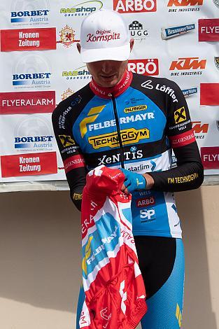 Moran Vermeulen (AUT, Team Felbermayr Simplon Wels) im Roten Trikot des Liga Führenden, Ranshofen, 22. Braunauer Radsporttage, ÖRV RadLiga, Radsport, Radliga, ÖRV, Herren Elite, 