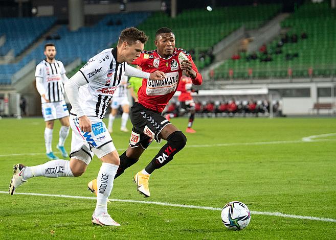 v.l. Dominik Reiter (LASK), Kennedy Kofi Boateng (SV Guntamatic Ried)LASK vs SV Guntamatic Ried, Fussball, Euroliga