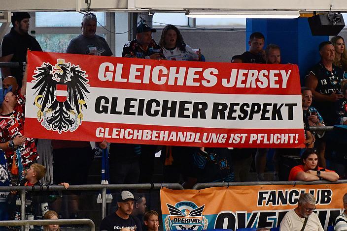 Nationalteam Banner Testspiel Steinbach Black Wings Linz vs Straubing Tigers, Linz AG Eisarena