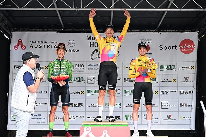 Podest v.l. 2. Platz Riccardo Zoidl (AUT, Hrinkow Advarics), Sieger des Rennens Alexander Konychev (ITA, Team Vorarlberg), 3. Platz Emanuel Zangerle (AUT, Team Vorarlberg), Herren Elite, U23, Cycling League Austria Radliga, Mühlviertler Hügelwelt Classic Elite Damen, Königswiesen, OÖ