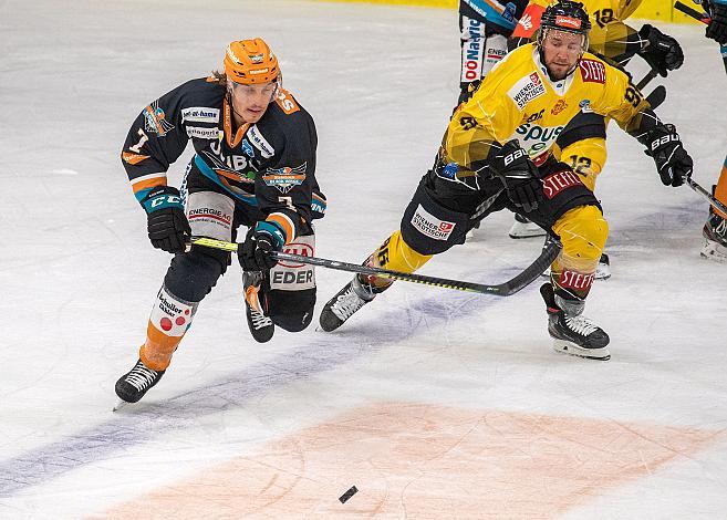 Brian Lebler (Steinbach Black Wings 1992), Nikolaus Hartl (spusu Vienna Capitals), Black Wings Linz vs Spusu Vienna Capitals, Eishockey, Bet at Home ICE Hockey League