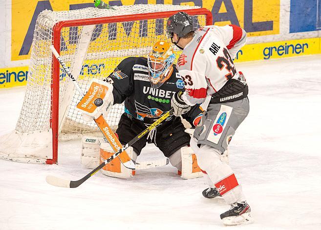 Tormann David Kickert (Steinbach Black Wings 1992), Filip Ahl (iClinic Bratislava Capitals), Black Wings Linz vs iClinic Bratislava Capitals , Eishockey, Bet at Home ICE Hockey League