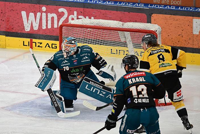 Tormann Dylan Wells (Steinbach Black Wings Linz) 9. Runde ICE, Steinbach Black Wings Linz vs HC Falkensteiner Pustertal, Linz AG Eisarena 