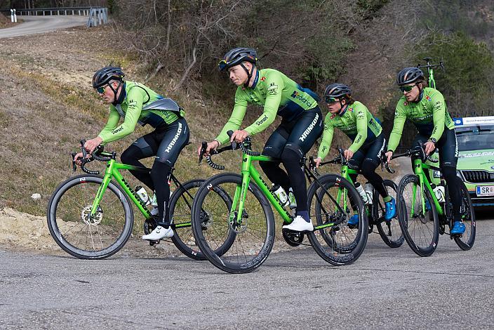 Riccardo Verza (ITA, Hrinkow Advarics), Marvin Hammerschmid (AUT, Hrinkow Advarics), Stefan Kovar (AUT, Hrinkow Advarics), Raphael Hammerschmid (AUT, Hrinkow Advarics) Trainingscamp Porec, Kroatien, Team Hrinkow Advarics Cycleang, UCI Continental Team,