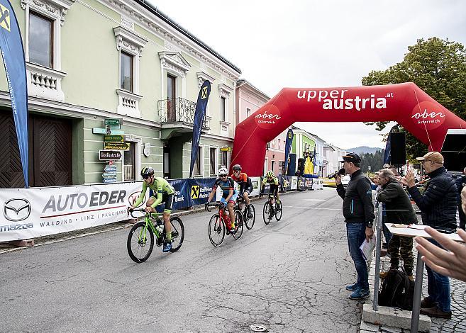 Die Ausreisser, Michael Konczer (AUT, Hrinkow Advarics Cycleang), Andi Bajc (SLO, Team Felbermayr Simplon Wels), Lukas Meiler, GER (Team Vorarlberg Santic), Jakob Geszner (GER, rad-net ROSE Team) 1. Mühlviertler Hügelwelt Classik, Königswiesen,  U23, Elite Damen und Herren