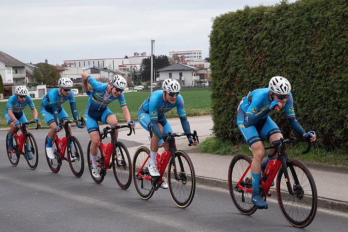 Emanuel Zangerle (AUT, Team Felbermayr Simplon Wels), Michal Kukrle (CZE, Team Felbermayr Simplon Wels), Jakob Purtscheller (AUT, Team Felbermayr Wels), Herren Elite, U23, Radliga, 62. Radsaison-Eröffnungsrennen Leonding, Oberösterreich 