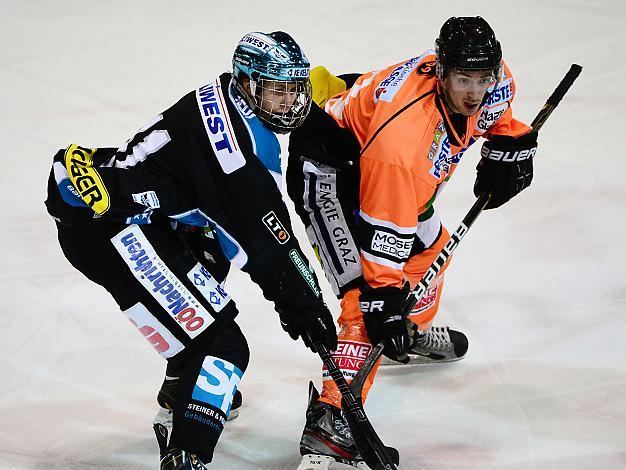 Stefan Gaffal (Liwest Black Wings Linz) und Leon Konecny (Graz 99ers), EHC Liwest Black Wings Linz vs Graz 99ers, Zwischenrunde