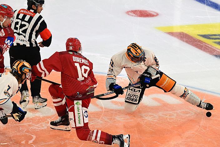 Jack Doremus (EV Landshut), Stefan Gaffal (Steinbach Black Wings Linz) Testspiel, Steinbach Black Wings Linz vs ELV Landshut , Linz AG Eisarena 