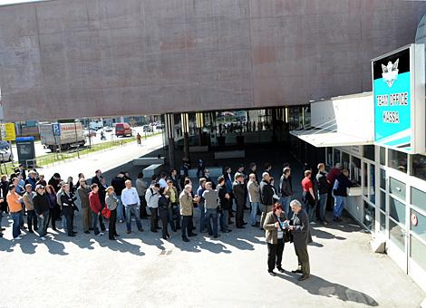 Run auf das Ticket Office der Liwest Black Wings Linz