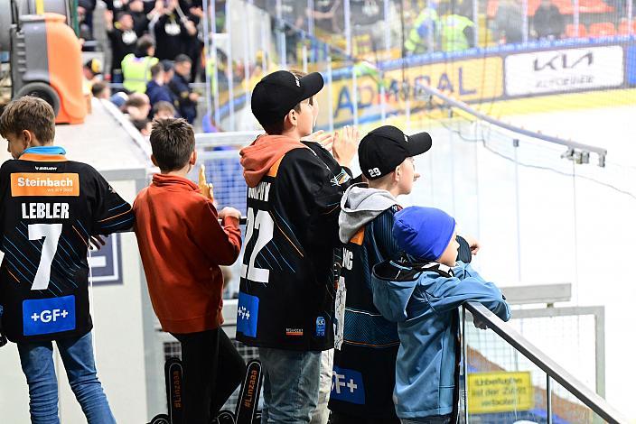  Fans der Steinblach Black Wings Win2Day ICE Hockey League,  Steinbach Black Wings Linz vs Spusu Vienna Capitals,  Linz AG Eisarena 