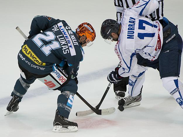 #21 Philipp Lukas, EHC Liwest Black Wings Linz und #17 Andrew Murray, Zagreb, EHC Liwest Black Wings Linz vs KHL Medvescak Zagreb