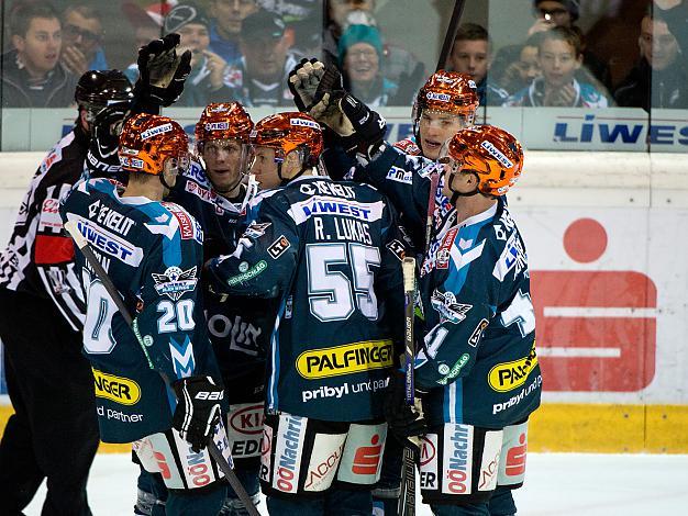 Linz feiert, EHC Liwest Black Wings Linz vs EC KAC