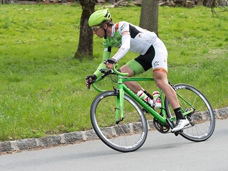 Clemens Fankhauser, Hrinkow Advrics Cycleang Team, sprintet auf den 4. Platz. 54. Int. Kirschbluetenrennen, Wels