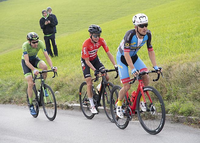 Sieger und Landesmeister in Königswiesen Riccardo Zoidl (AUT, Team Felbermayr Simplon Wels), Jonas Rapp (GER, Hrinkow Advarics Cycleang),, Martin Messner (AUT, Team WSA Graz ARBOE)  1. Mühlviertler Hügelwelt Classik, Königswiesen,  U23, Elite Damen und Herren