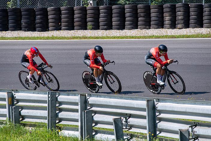 Sarah Rijkes (AUT, Ceratizit WNT Pro Cycling Team), Christina Schweinberger (AUT, Doltcini - Van Eyck Sport) , Kathrin Schweinberger (AUT, Doltcini - Van Eyck Sport), Teamzeitfahren MYGYM Master Race am Salzburg Ring, Zeitfahren, ÖRV RadLiga, Radsport, Radliga, ÖRV, Damen Elite, 