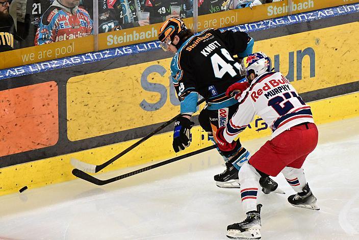 Graham Knott (Steinbach Black Wings Linz), Ryan Murphy (EC Red Bull Salzburg)  Win2Day ICE Hockey League,  Steinbach Black Wings Linz vs EC Red Bull Salzburg,  Linz AG Eisarena 