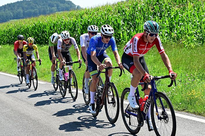 Die Ausreisser mit Felix Rützler (AUT, Nationalteam Österreich), Sebastian Garstenauer (AUT, Regionalteam Oberösterreich),  Im Punktetrikot Anco Ballif (NED, Gepla-Watersley R+D Cycling), 3. Etappe Bad Wimsbach - Strass im Attergau, Int. Oberösterreichische Versicherung OÖ Junioren Oberösterreich Rundfahrt