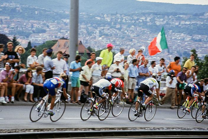 v.l. Herren Profi Rennen, Strasse WM Stuttgart, 1991