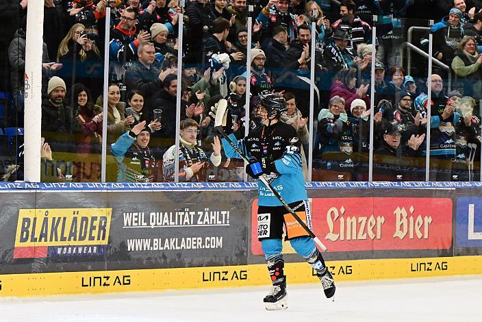 Spieler des Abends Jonathan Oschgan (Steinbach Black Wings Linz) 34. Runde ICE, Steinbach Black Wings Linz vs Hydro Fehervar AV 19, Linz AG Eisarena 