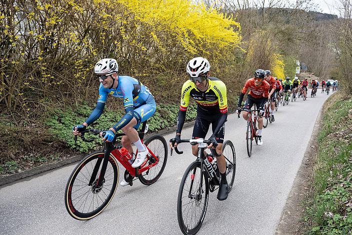 Matthias Reutimann (SUI, Team Vorarlberg), Oscar Cebedo (ESP, Team Vorarlberg) Herren Elite, U23, Radliga, 62. Radsaison-Eröffnungsrennen Leonding, Oberösterreich 