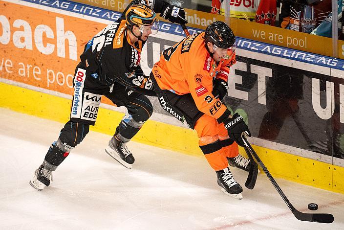 Aleksi Salonen (Moser Medical Graz 99ers), Stefan Gaffal (Steinbach Black Wings Linz)  graSteinbach Black Wings Linz vs Moser Medical Graz 99ers, Pre-Play-Offs, 1. Runde ICE Hockey League, Steinbach Black Wings Linz, Linz AG Eisarena 