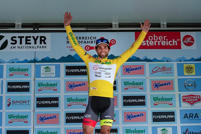 Im Gelben Trikot des Gesamtführenden Andrea Pasqualon (ITA, Team Roth), 2. Etappe Mondsee - Steyr, 68. Int. Österreich-Rundfahrt-Tour of Austria (2.1)