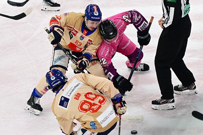 Niklas Bretschneider (HC Tiwag Innsbruck - Die Haie), Luca Erne (Steinbach Black Wings Linz) ICE, Steinbach Black Wings Linz vs HC Tiwag Innsbruck - Die Haie Linz, AG Eisarena 