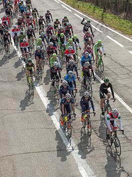 Das Feld der Laguna Trophy mit dem Hrinkow Adverics Cycling Team