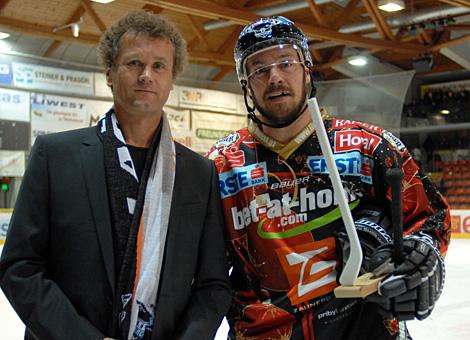 Markus Matthiasson Liwest Black Wings Linz Spieler des Abends gegen  SAPA Fehervar AV19