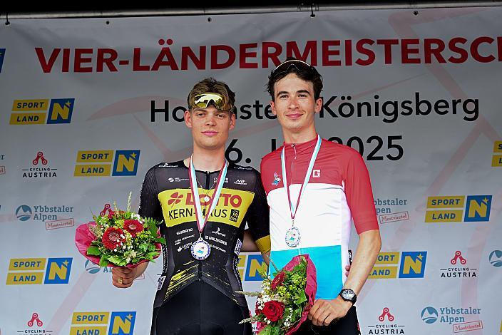 Podest Luxemburg 2. Platz Noe Ury (LUX, Team Lotto Kern-Haus PSD Bank) Sieger Luxemburg Arno Wallenborn (LUX, TUDOR PRO CYCLING TEAM U23) Drei Länder Meisterschaft U23,  Austria