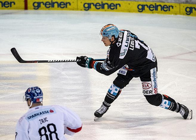 Im Bild: Brian Lebler (EHC Liwest Black Wings Linz)   Eishockey,  EHC Liwest Black Wings Linz vs HC TWK Innsbruck Die Haie