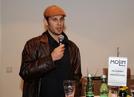 Gregor Baumgartner, Liwest Black Wings Linz beim Fantalk.