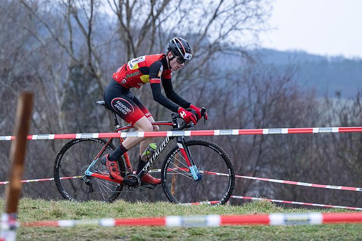 Sieger Junioren Dominik Hödlmoser (AUT, Union MTB Club) Rad Cyclo Cross, ÖSTM/ÖM Querfeldein  Langenzersdorf, Seeschlacht 