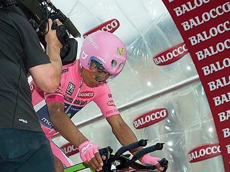 Nairo Quintana, COL (#121, Movistar Team) in Rosa