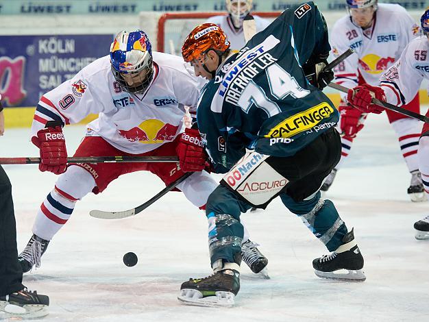 Daniel Oberkofler, Linz und Garrett Roe, Salzburg, EHC Liwest Black Wings Linz vs EC Red Bull Salzburg, Pick Round