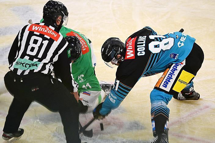 Marly Quince (HK Olimpija Ljubljana), Sean Collins (Steinbach Black Wings Linz), 22. Runde ICE, Steinbach Black Wings Linz vs HK Olimpija Ljubljana, Linz AG Eisarena 