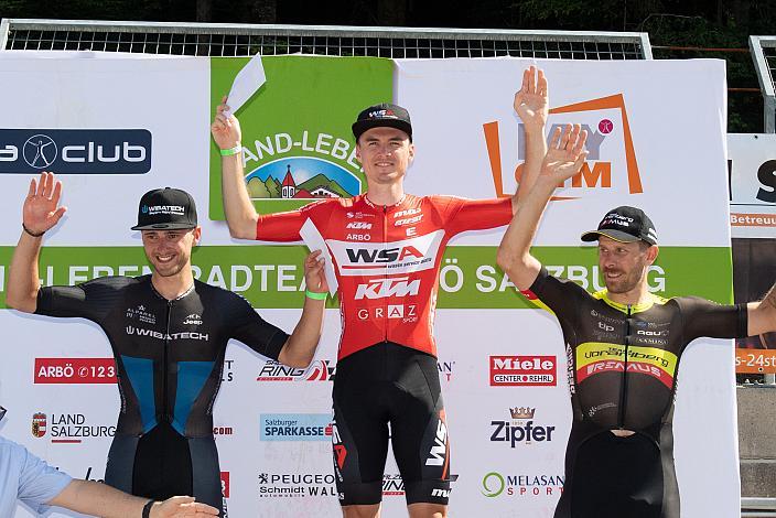 3. Platz Leon Echtermann (GER, WIBATECH Bayern/RSV Passau), Daniel Auer (AUT, WSA KTM Graz), Filippo Fortin (ITA, Team Vorarlberg), MYGYM Master Race am Salzburg Ring, ÖRV RadLiga, Radsport, Radliga, ÖRV, Herren Elite,