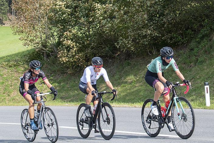 Damen Spitze, Sylvia Gehnböck (AUT, Team Format RC), Barbara Mayer (AUT, RC ARBÖ SK Vöest), Katharina Machner (AUT, La Musette Radunion). Mühlviertler Hügelwelt Classik, Königswiesen,  U23, Elite Damen und Herren