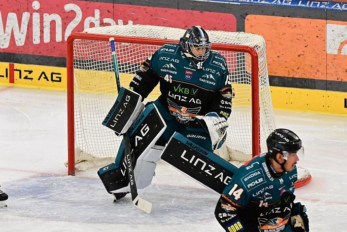 Tormann Martin Reder (Steinbach Black Wings Linz) 4. Runde ICE, Steinbach Black Wings Linz vs Pioneers Vorarlberg, Linz AG Eisarena
